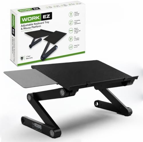 Uncaged Ergonomics WorkEZ Adjustable Keyboard Stand, Riser and Tray, Black