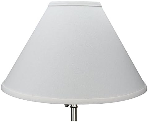FenchelShades.com Lampshade 5" Top Diameter x 15" Bottom Diameter x 10" Slant Height with Washer (Spider) Attachment for Lamps with a Harp (White)