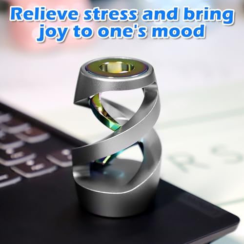 Kinetic Spinning Fidget Toy, ADHD Stress Relief Desk Decor Gray