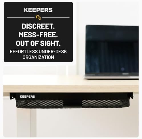KEEPERS Anything Keeper — Compact 11x10in Under-Cabinet Slide-Out Drawer, Hidden Steel Organizer for K-Cups & Desk Items, RV & Small Kitchen — Black