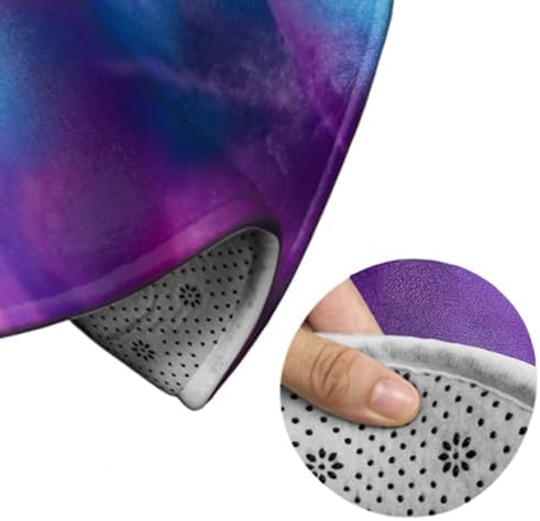 Soft Round Yoga Carpet, Office Chair Decor Round Mat for Carpet and Hardwood Floors Purple Rainbow Pride