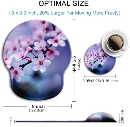Ergonomic Mouse Pad with Wrist Rest Support,Gel Mouse Pads for Desk