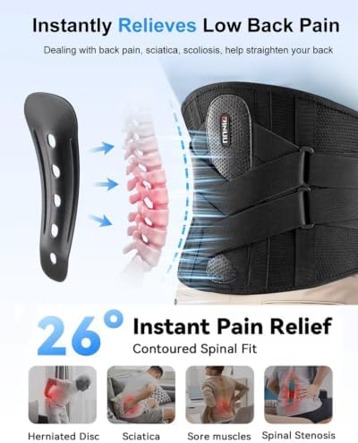 Back Brace for Women Men Lower Back Pain, Adjustable Lumbar Support Belt