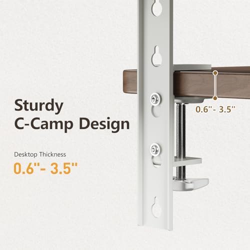 3 in 1 Clamp-on Desk Extender Shelf, 15.7×7.5 Inch, White