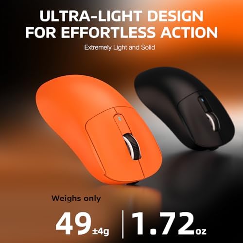 ATTACK SHARK X3 49g Ultra-Lightweight Wireless Gaming Mouse, Orange