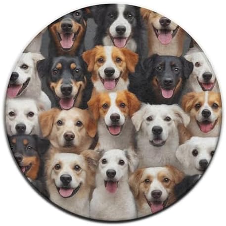 Fashion Round Area Rug Large Non Slip Carpet, Puppy Dog Unisex Home Decor Mat