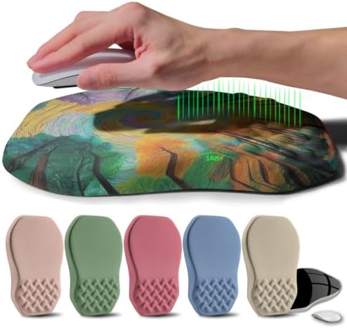 Ergonomic Raised Mouse Pad Wrist Support with Bilateral Slope Memory Foam Mousepad for Wrist Rest and Carpal Tunnel Pain Relief 11.8x7.9〃Fantasy Forest Realm