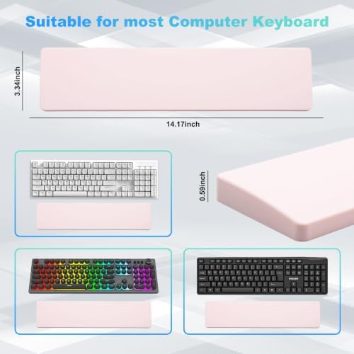 Sumgsn Pink Keyboard Wrist Rest, Gel Wrist Pad for Keyboard 60%/68%/70%
