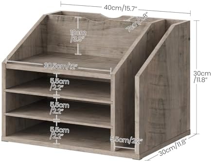 CHOEZON Wooden Desk Organizer with Adjustable Partitions
