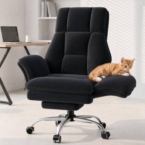 Big and Tall Office Chair with Foot Rest & Flip Armrests