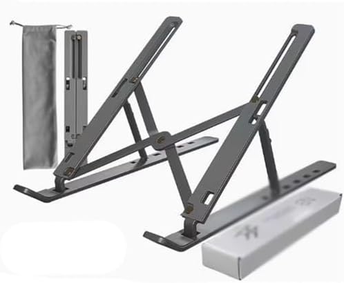 Desk Laptop Stand, Ventilated Cooling, 6 Speed Adjustment, Ergonomic Foldable Laptop Holder, Scratch and Abrasion Resistant, All Laptops Up to 17 in(B)