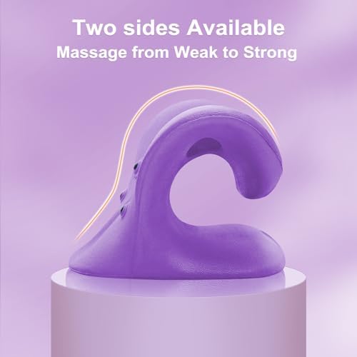 Neck Stretcher with Magnetic Therapy Acupressure for Pain Relief, Neck and Shoulder Relaxer, Chiropractic Pillow, Restore Neck Curve, Purple