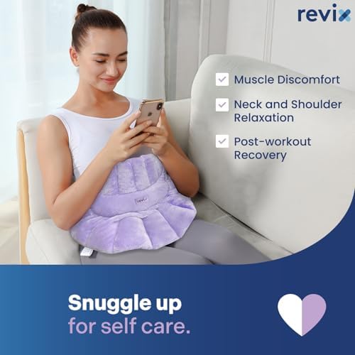 REVIX Microwavable Heating Pad for Neck, Weighted Moist Heat Shoulder Wrap