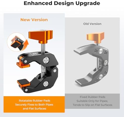 K&F CONCEPT Camera Mount Clamp, Super Crab Clamp Rotatable Clamping Block