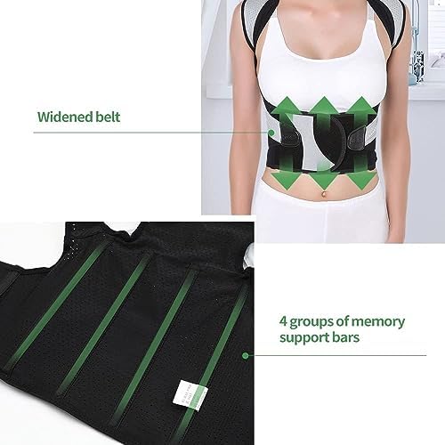 Adjustable Back Posture Corrector for Women and Men Breathable Back Support Brace Concealed Back Straigh(Gray Medium)