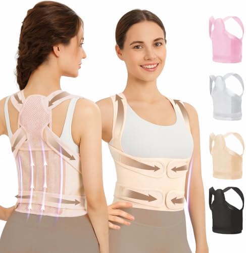 Posture Corrector for Women & Men, Adjustable Full Back Brace Support