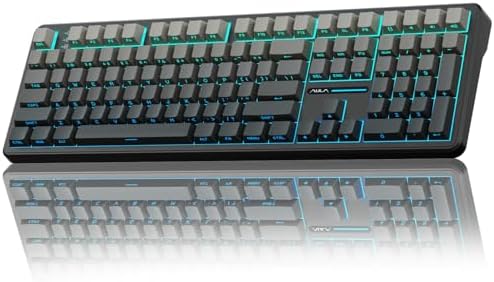 AULA F108 Wireless Mechanical Keyboard, Full Size Gaming Keyboard with Number Pad, Side Printed PBT Keycaps, Pre-lubed Switches, RGB Backlit, Hot Swappable Creamy Sounding Computer Keyboards, 108 keys