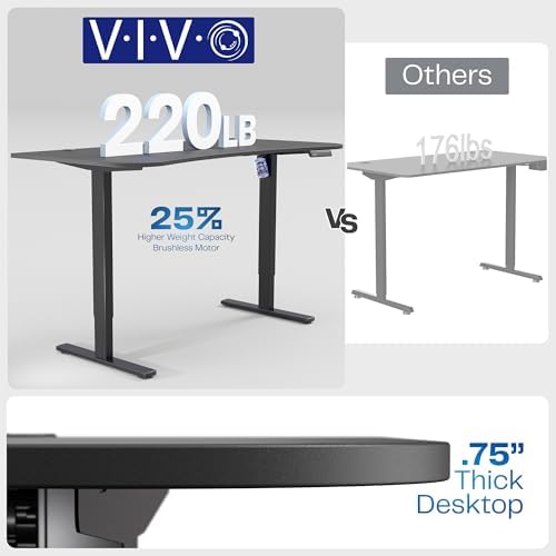 VIVO Rustic Vintage Brown 63 x 32 in Standing Desk, DESK-KIT-1B1N
