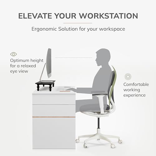 Anji Mountain Monitor Stand for Desk - Desktop Organizer & Laptop Riser, Ergonomic Monitor Riser, Space-Saving, Durable, Easy Assembly & Ideal for Home & Office,Black, 24-Inch, Classic