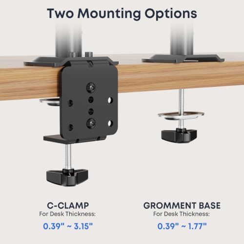Dual Monitor and Laptop Mount Stand, Fits 32" Screens & 17" Laptops