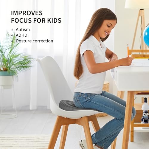 Inflated Wobble Cushion,Circular Non-slip Texture for Comfortable Sitting,Extra Thick Dyna Disc with Pump for Core Strength,Wiggle Seat to Improve Posture,Fitness,660lb Load Capacity