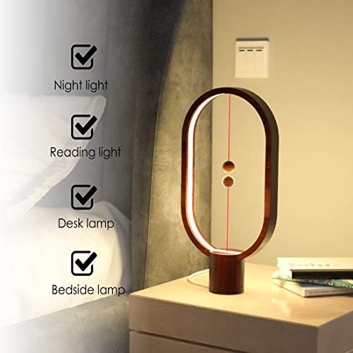 Allocacoc Heng Balance lamp, DesignNest, Switch on in mid-air, USB Powered LED Table lamp, magneticDesk lamp, Warm Eye-Care Lamp, Contemporary Soft Light, Office, Home (White)