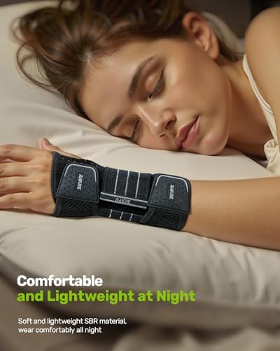 Rakiie Carpal Tunnel Wrist Brace Ergonomic Night Splint, Gray