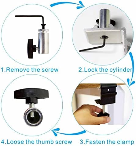 Replacement Clamp for 1/2” Base Magnifying Lamp，Desk Lamp，Magnify Lamp，Swing Arm Lamp，Phone Mount，Ipad Mount，Tablet Holder，Mic Holder (Silver)