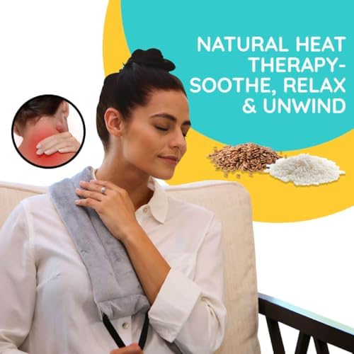 Versatile Heated Neck Wrap Microwavable - Neck Warmer Microwave Heating Pad for Shoulders, Sore Muscles - 22 Inches - 1 Pack