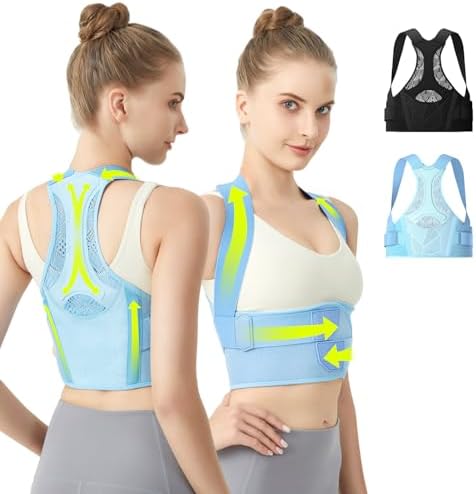 AOFIT Posture Corrector for Women, Lightweight Back Brace Blue S