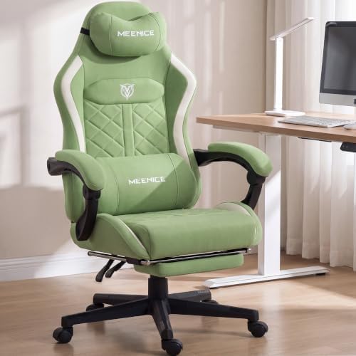Big and Tall Gaming Chair with Footrest for Adults, Fabric