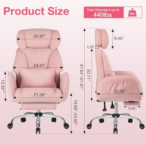 HOFFREE Criss Cross Chair with Wheels for Gaming,Reading,Working(Pink)