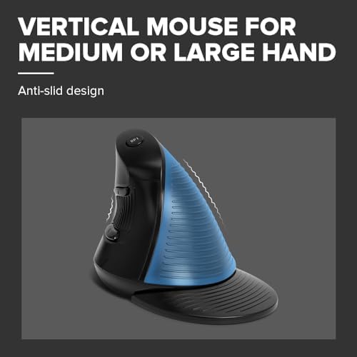 DELUX Wired Ergonomic Vertical Mouse, for Medium Hands(M618XU-Black)