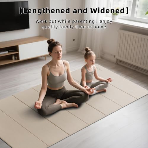PAIDU Foldable Yoga Mat 10MM Thick 75‘’x40‘“ Quick Fold Easy Storage