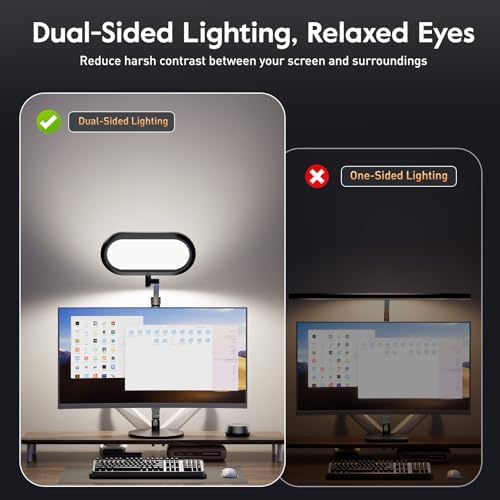 LitONES Premium LED Desk Lamp, Dual-Sided Soft Lighting with Knob Remote