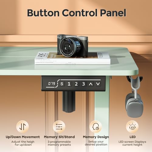 Small Electric Standing Desk, 35" Sit Stand Rising Desk