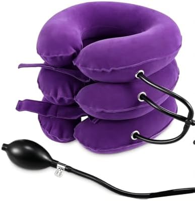 Inflatable Purple Cervical Neck Traction Brace Adjustable