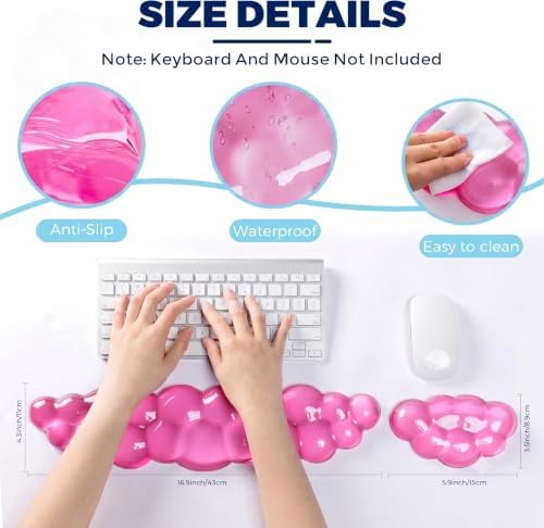 Gel Cloud Wrist Rest - Cloud Mouse Wrist Rest Pad Mouse Support for Office Gaming Pad Computer Laptop Ergonomic Comfortable Pain Relief