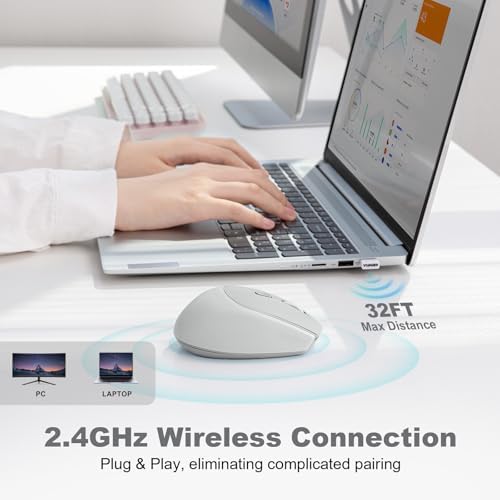 YUNZII C2 Silicone Wireless Mouse 1600 DPI Optical 2.4GHz (Gray)