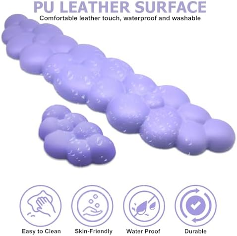 Cloud Wrist Rest Keyboard, Ergonomic Office Keyboard Wrist Rest, Purple