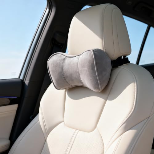 Carwales Memory Foam Car Headrest Pillow Recliner Neck Support Pillow Gray