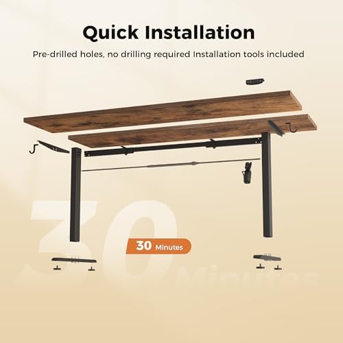 Agilestic 48*24 Inch Height Adjustable Electric Standing Desk, Rustic Brown