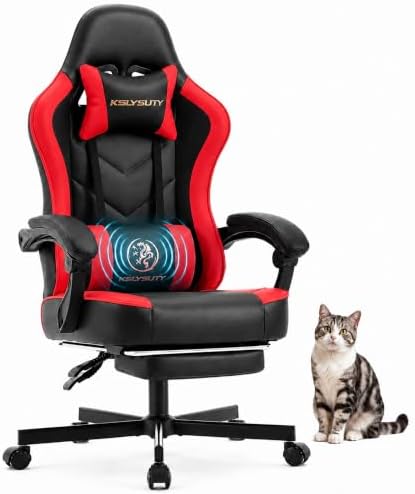 Mistpeople Gaming Chair, Ergonomic High Back Computer Chair with Footrest, Lumbar Support & Pocket Spring Cushion, Comfortable Swivel Home Office Desk Chair for Adults