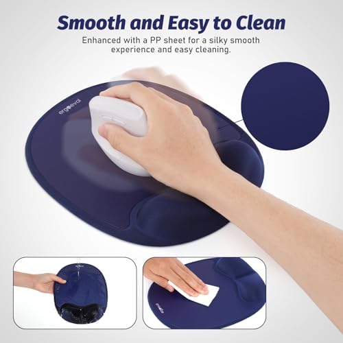 Memory Foam Mouse Pad with Wrist Rest for Vertical Mouse
