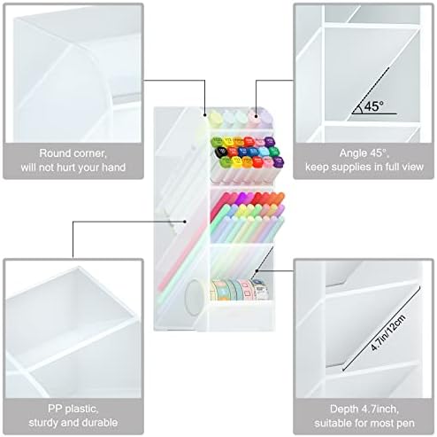 Asten Pen Holder, Pencil Holder for Desk, Pen Organizer (Clear, 1 Pack)