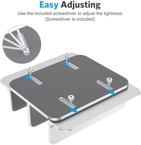 OMOTON Dual Vertical Desk Laptop Stand Holder, Fits MacBook Air/Pro, Silver