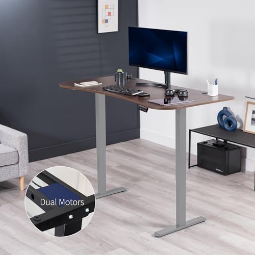 VIVO Dark Walnut 60 x 24 in Standing Desk, DESK-KIT-E2G1D