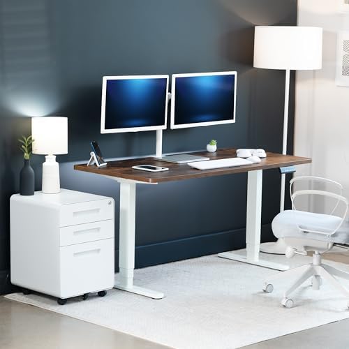 VIVO Rustic Vintage Brown 55 x 28 in Standing Desk, DESK-KIT-2W55N