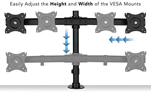 Mount-It! Dual Monitor Desk Stand, C-Clamp & Grommet Base