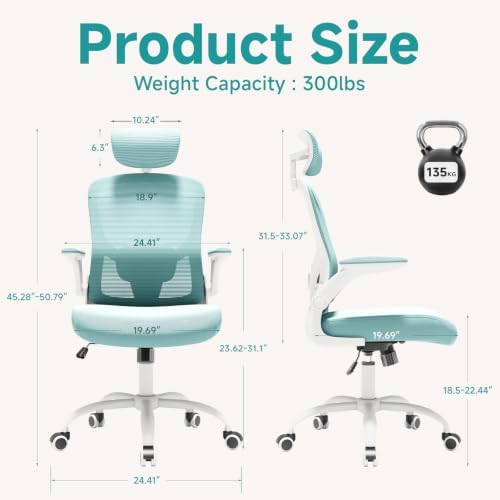 Ergonomic Office Chair, Blue Computer Desk Chair
